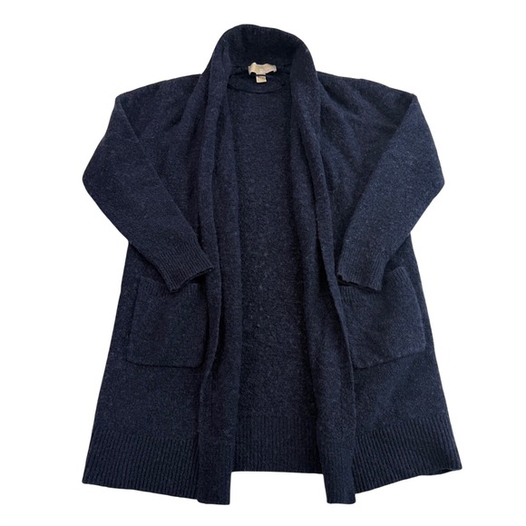 Michael Kors Sweaters - Michael Kors Cardigan Navy Blue Womens Size Medium Open Front Wool Blend Pockets